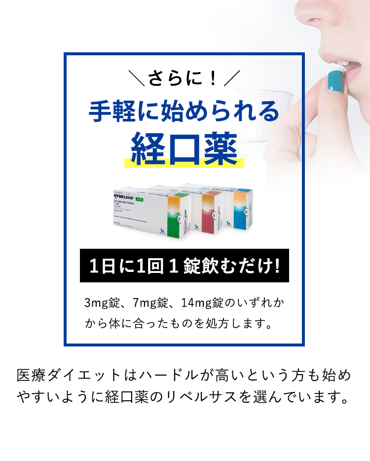 手軽に始められる経口薬